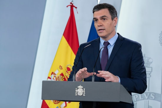 Spanish president Pedro Sánchez on April 12, 2020 (by Borja Puig de la Bellacasa)